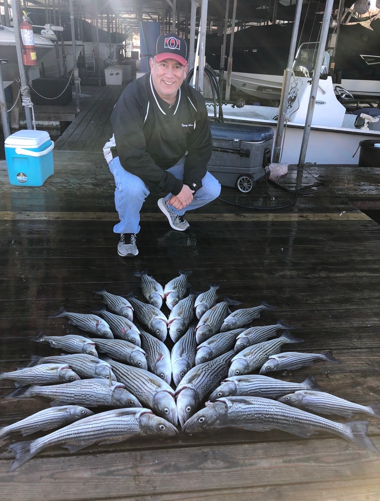 Terry Larkin after a successful day of fishing.